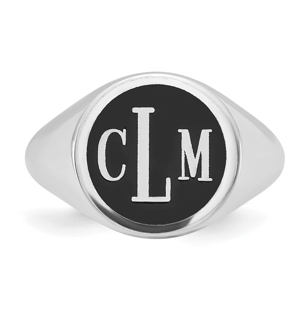 10k Yellow Or White Gold with Epoxy Monogram Ring – Elegant Jewelry Gift for Birthday, Anniversary, Engagement, Wedding