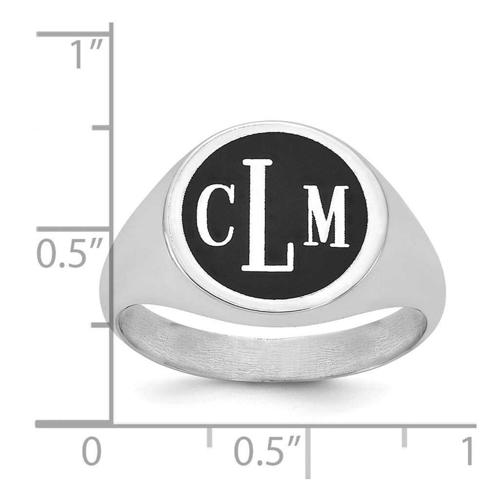 10k Yellow Or White Gold with Epoxy Monogram Ring – Elegant Jewelry Gift for Birthday, Anniversary, Engagement, Wedding