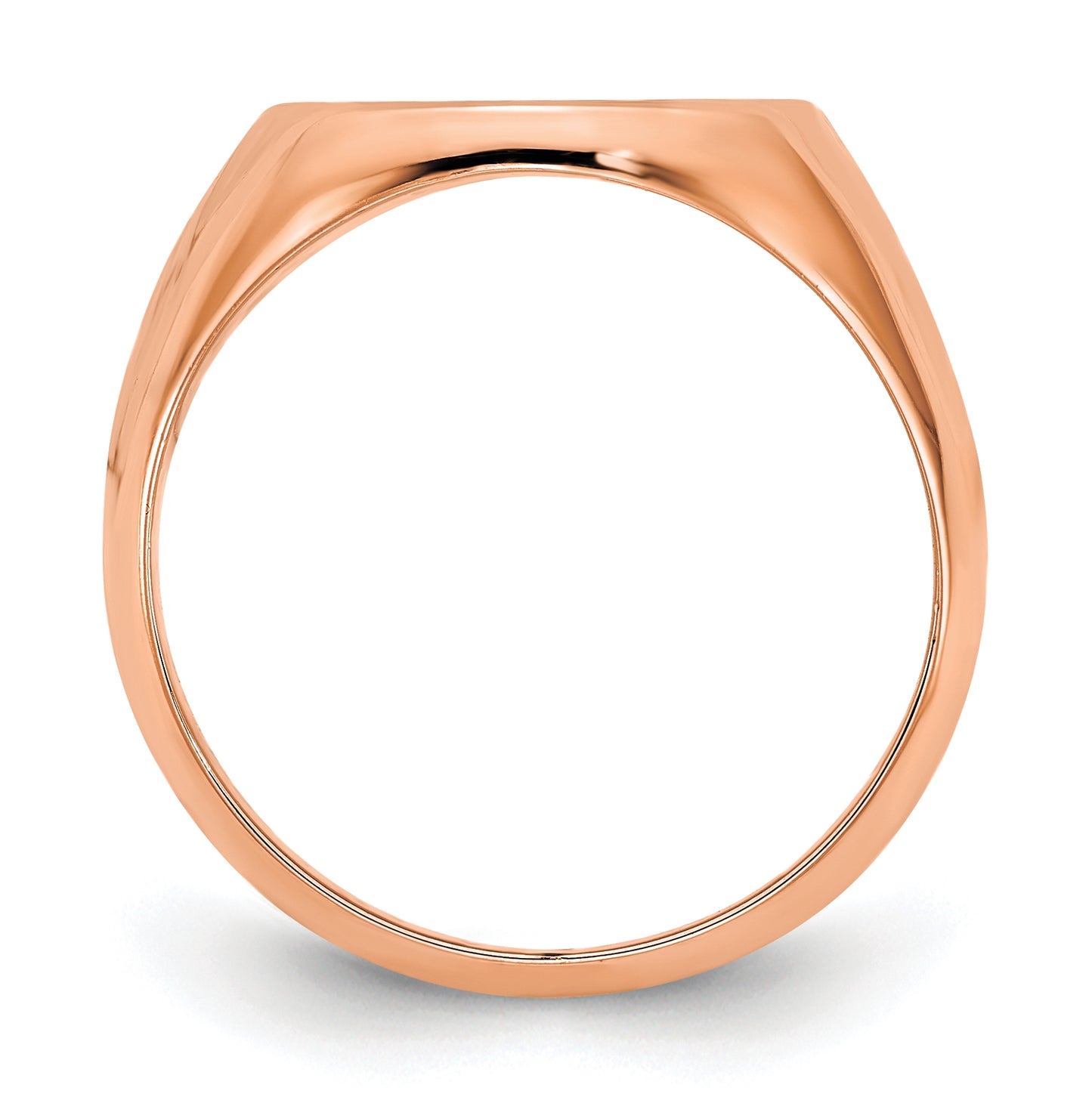 Sterling Silver Rose Gold-plated Polished Monogram Signet Ring