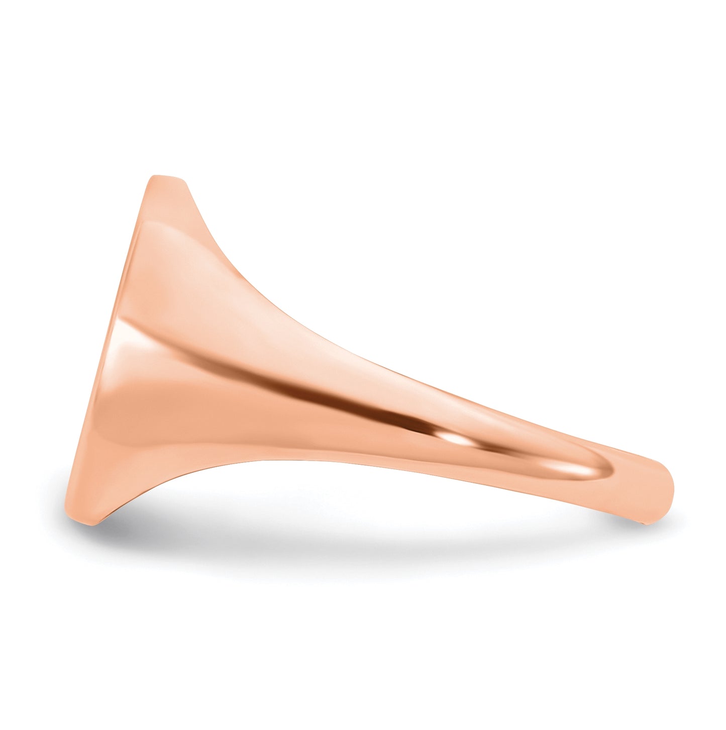 Sterling Silver Rose Gold plated Polished with Black Epoxy Background Monogram Signet Ring