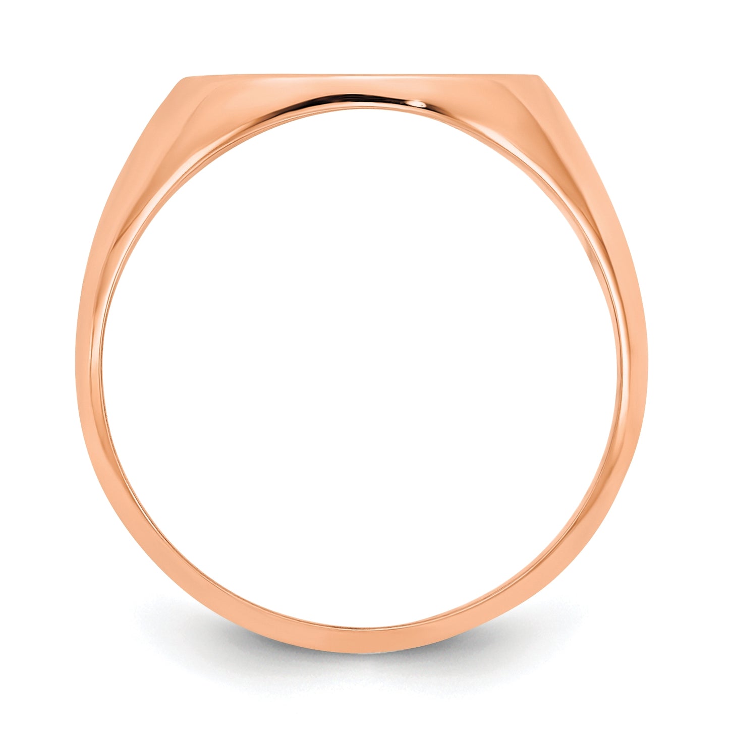 Sterling Silver Rose Gold plated Polished Monogram Signet-Ring