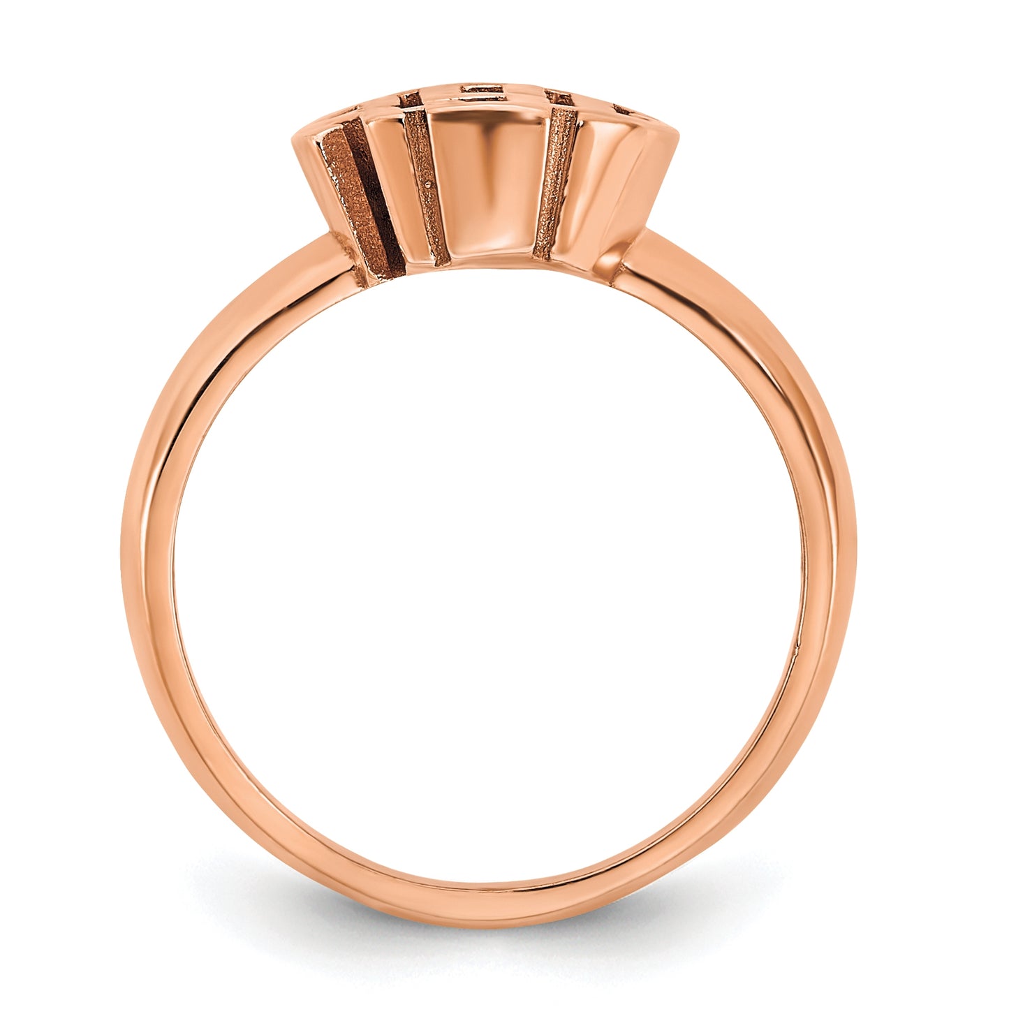 Sterling Silver Rose Gold plated Polished Monogram Signet Ring