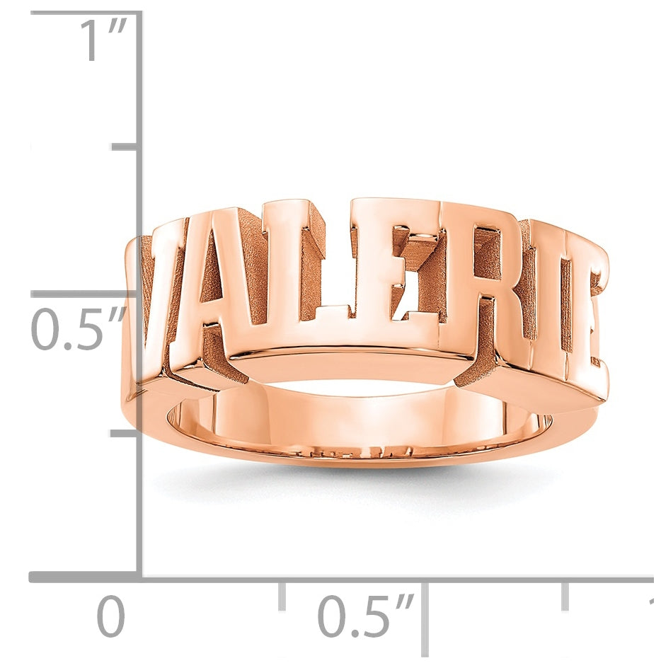 14K Rose Gold Polished Name Ring