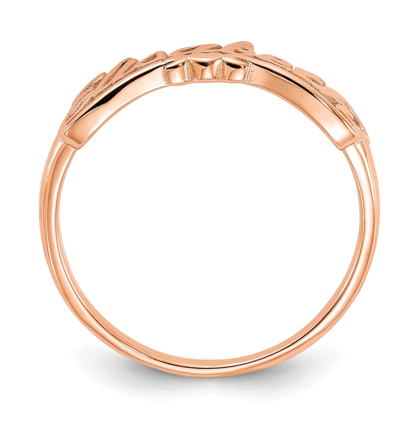 Sterling Silver Rose Gold plated Polished Personalized Ring