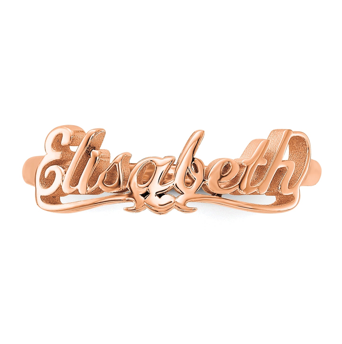 Sterling Silver Rose Gold plated Polished Personalized Ring