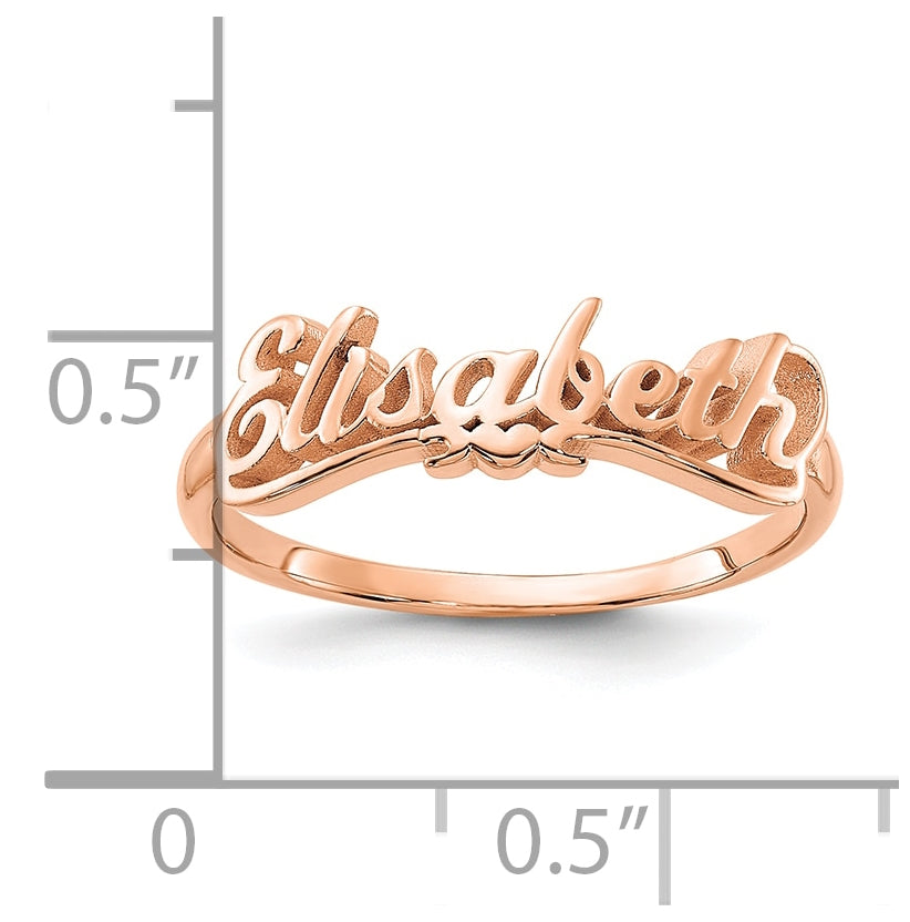 14K Rose Gold Polished Personalize Ring