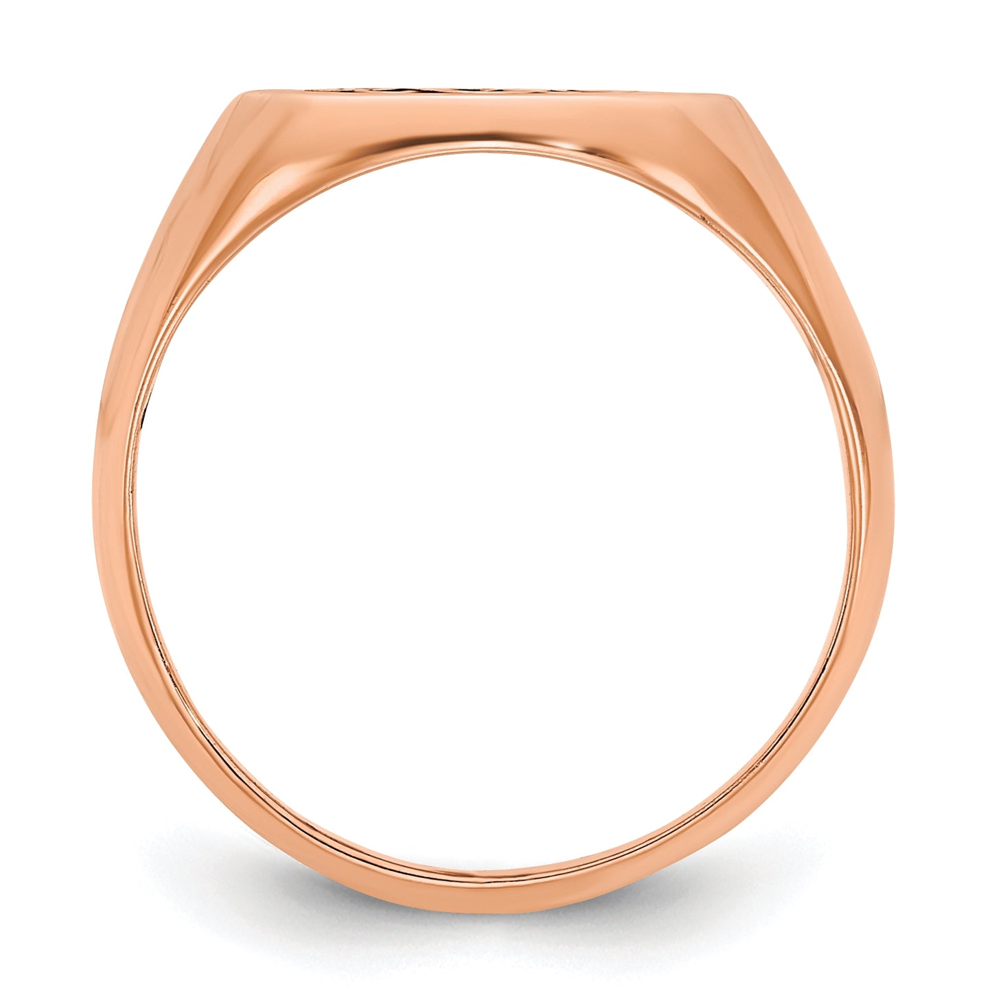 10k Rose Polished & Enameled Monogram Ring