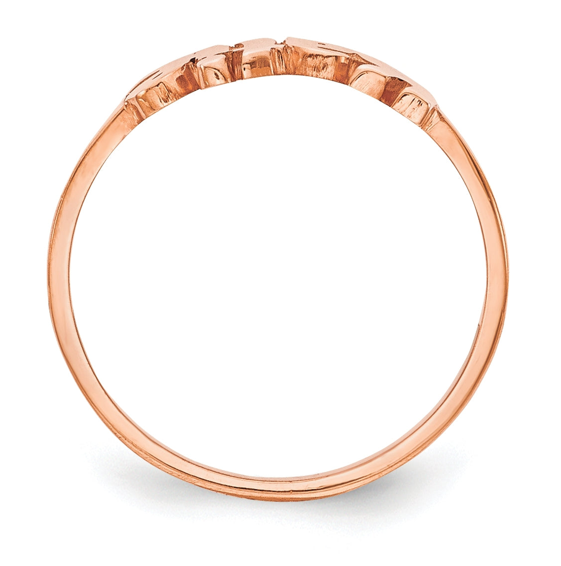 14K Rose Gold Polished Personalized Name Ring,  1.5 mm