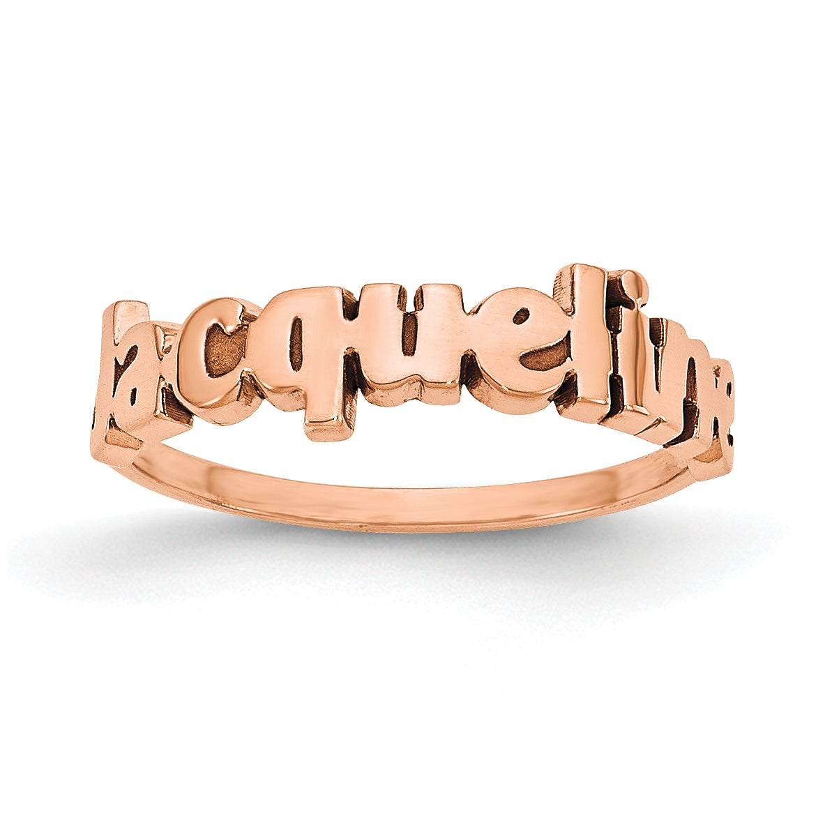 Sterling Silver Rose Gold plated Polished Name Ring