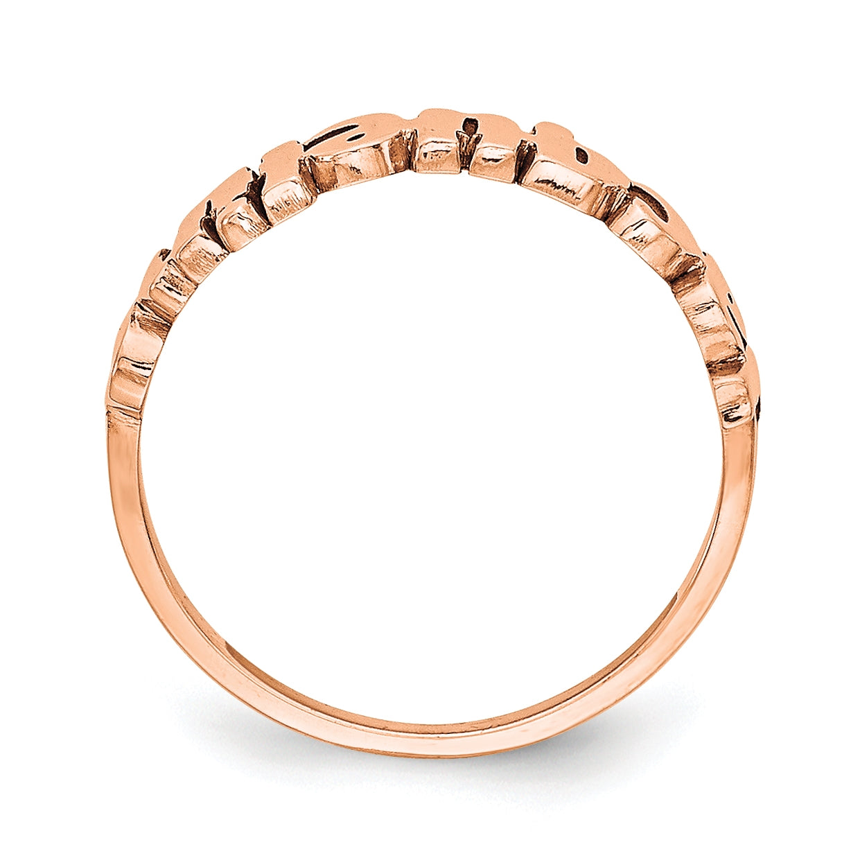 Sterling Silver Rose Gold plated Polished Name Ring