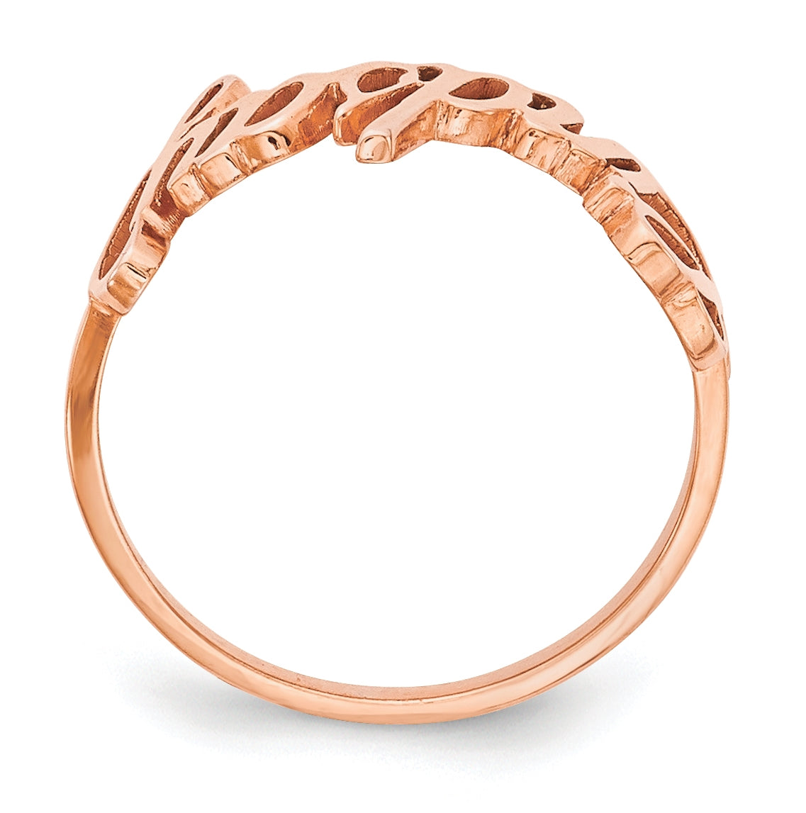 Sterling Silver Rose Gold-plated Polished Personalized Ring