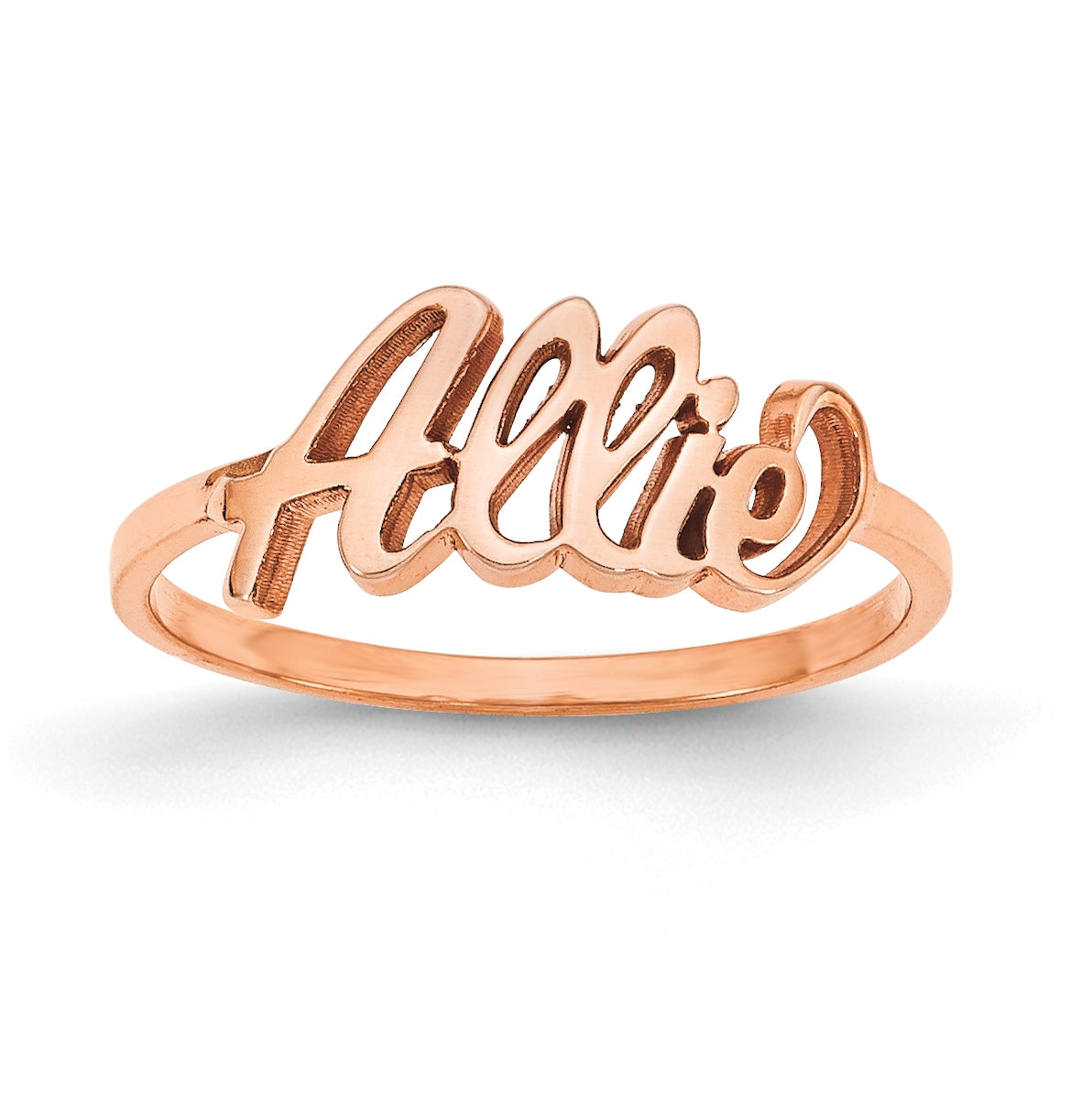 Sterling Silver Rose Gold-plated Polished Personalized Ring