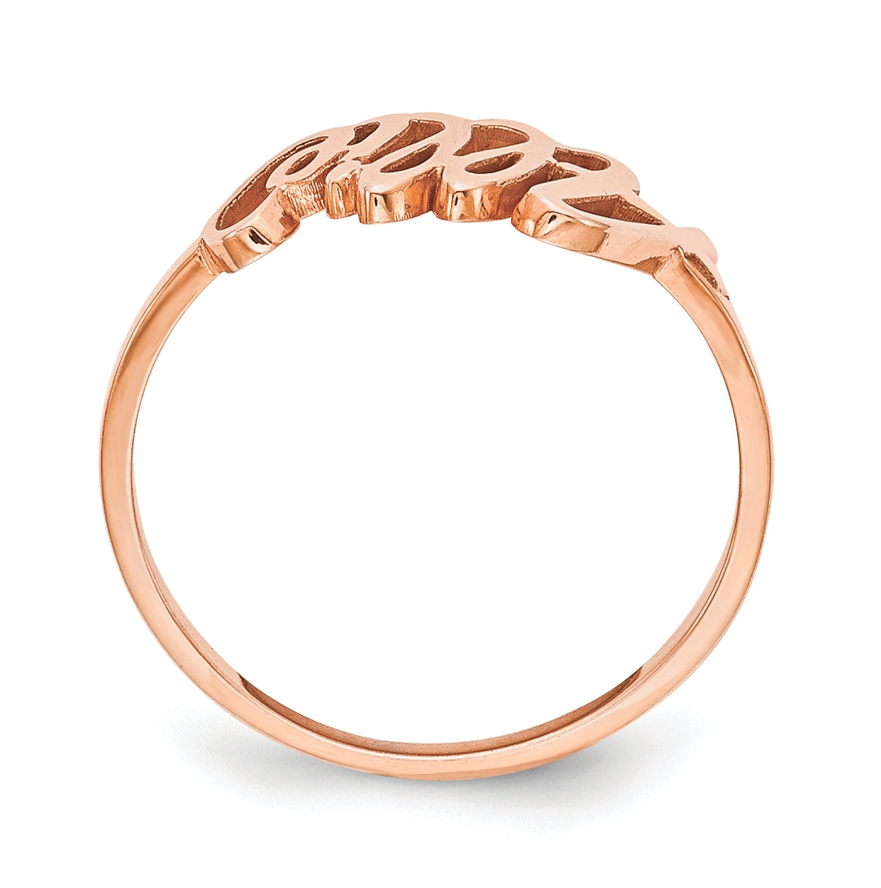 Sterling Silver Rose Gold-plated Polished Personalized Ring