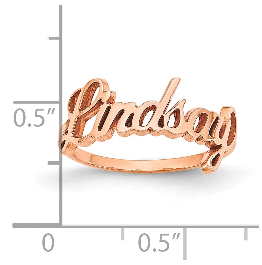 Sterling Silver Rose Gold-plated Polished Personalized Ring