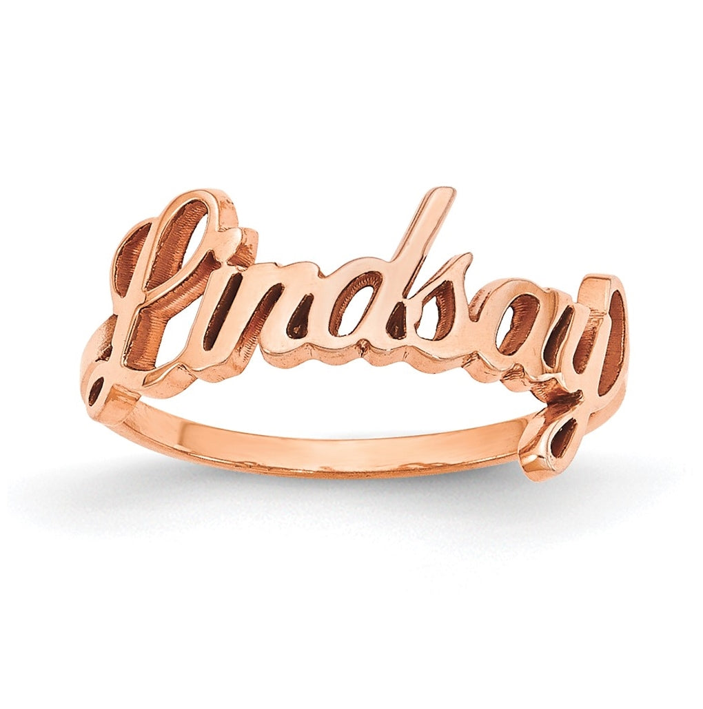 Sterling Silver Rose Gold-plated Polished Personalized Ring