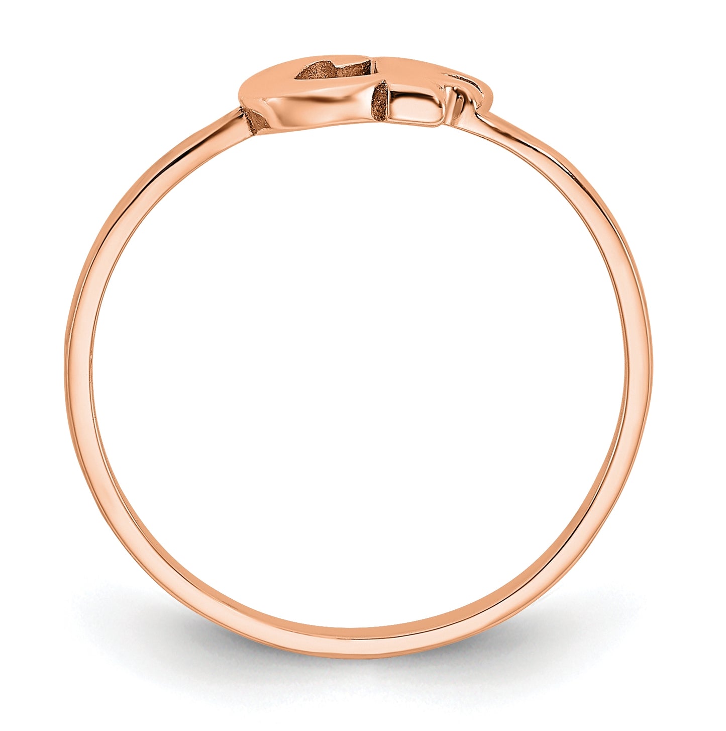 14K Rose Gold Double Initial Script or Block Font Ring, Size 6