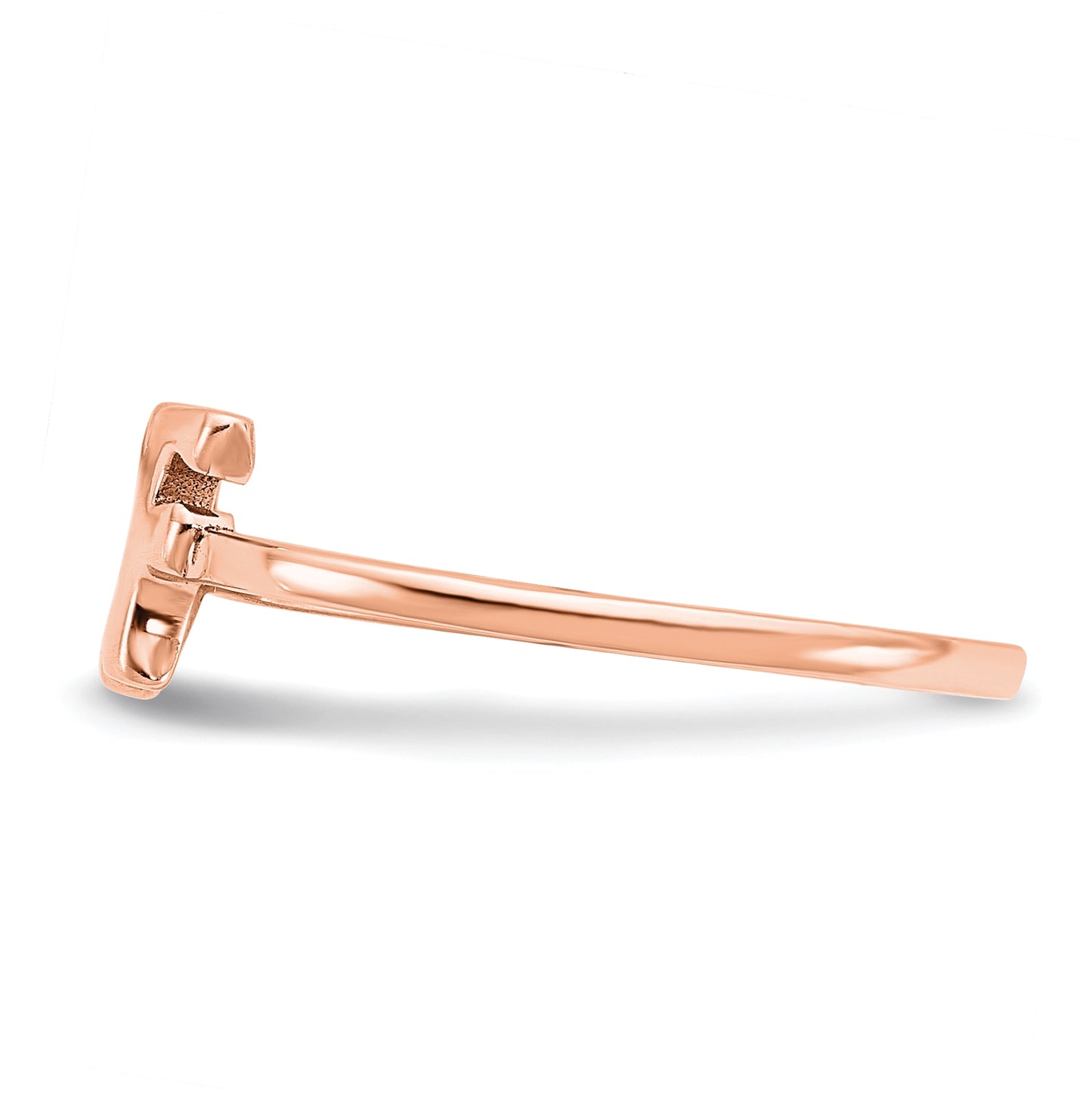 14K Rose Gold Double Initial Script or Block Font Ring, Size 6
