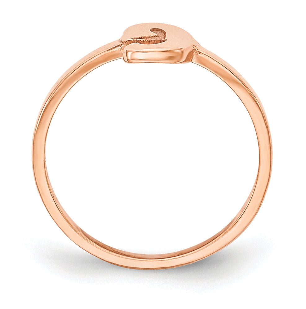 Sterling Silver Rose Gold plated Initial Script or Block Font Ring, Size 6