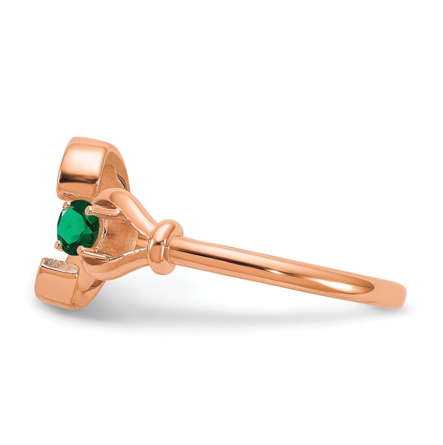 10K Rose Gold Letter C with Birthstone Ring