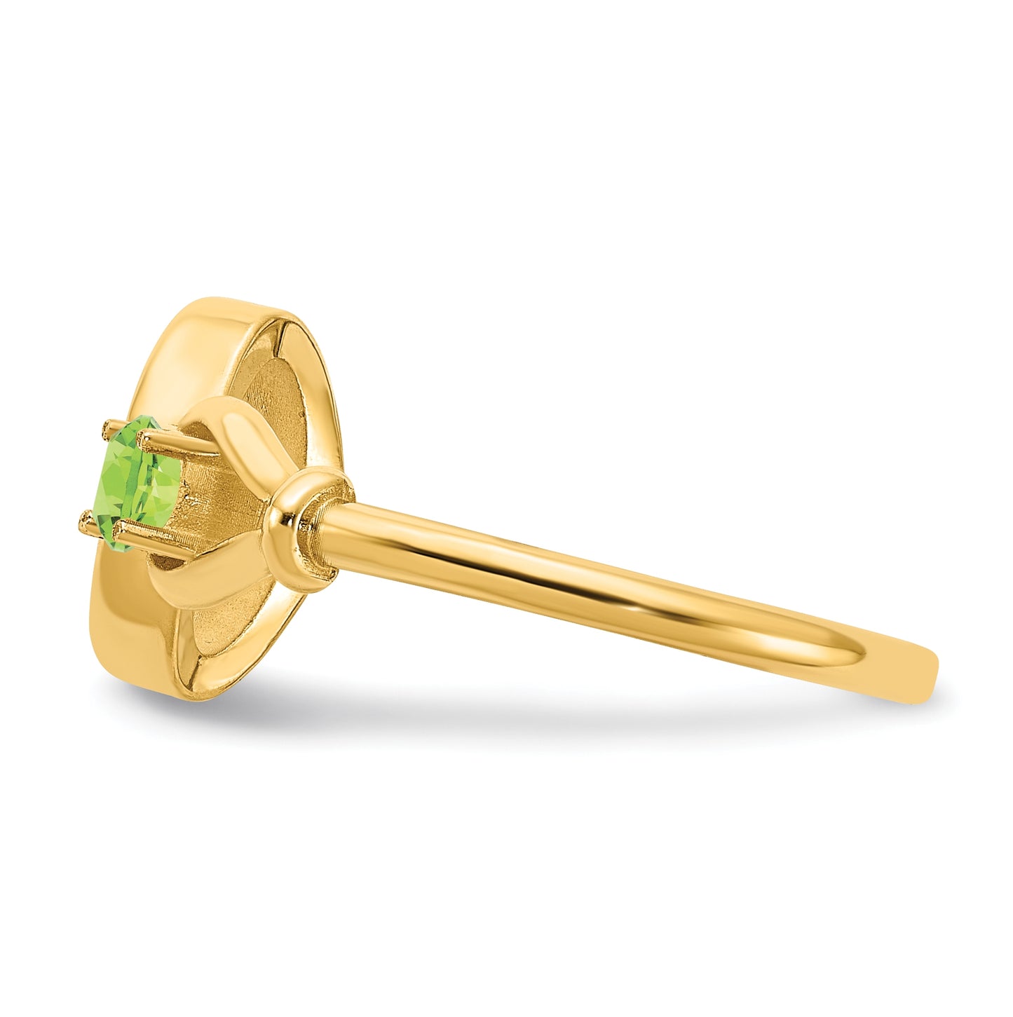 14K Yellow Gold Letter O with Birthstone Ring, Size 7