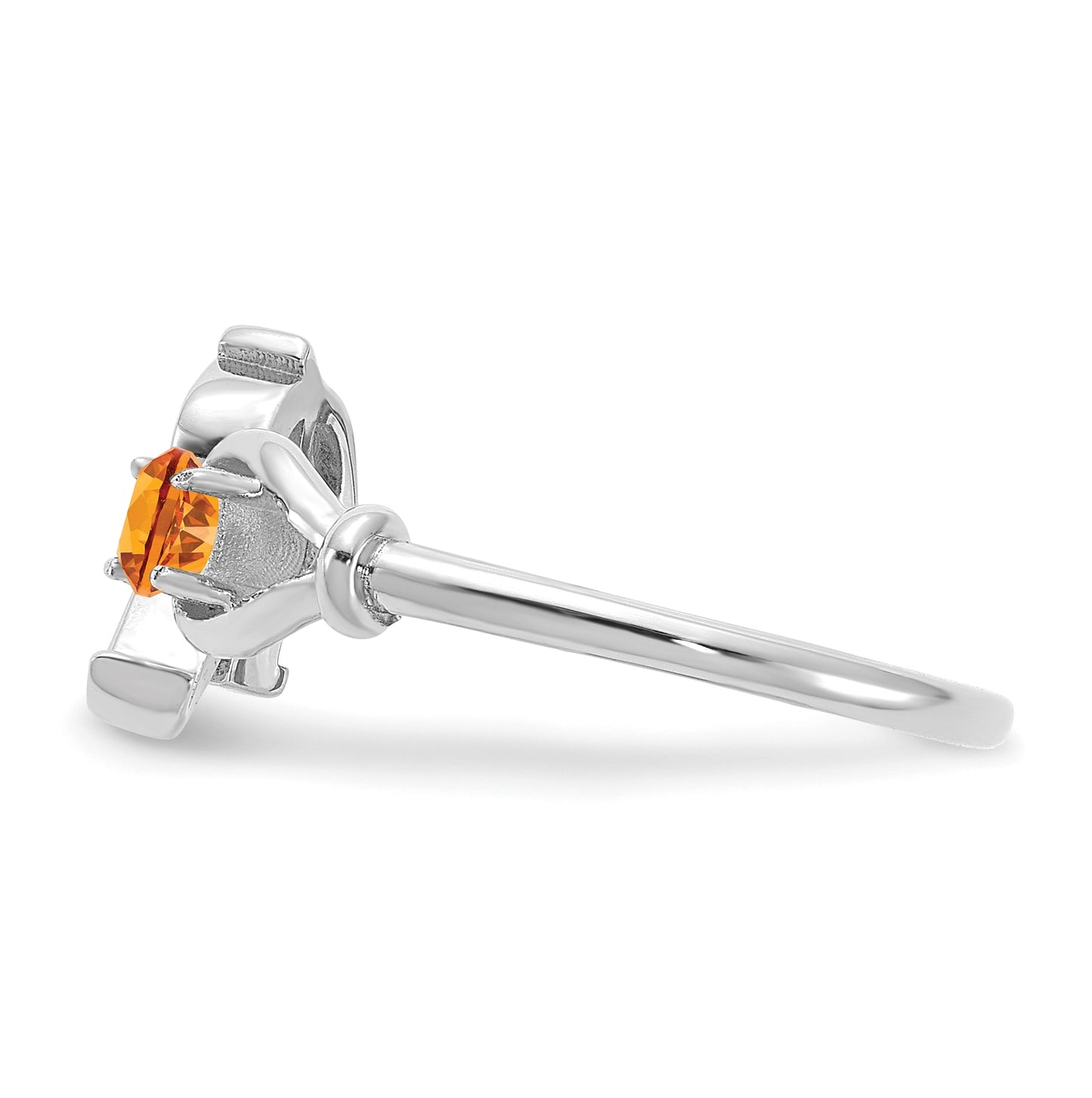 14K White Gold Letter R with Birthstone Ring, Size 7