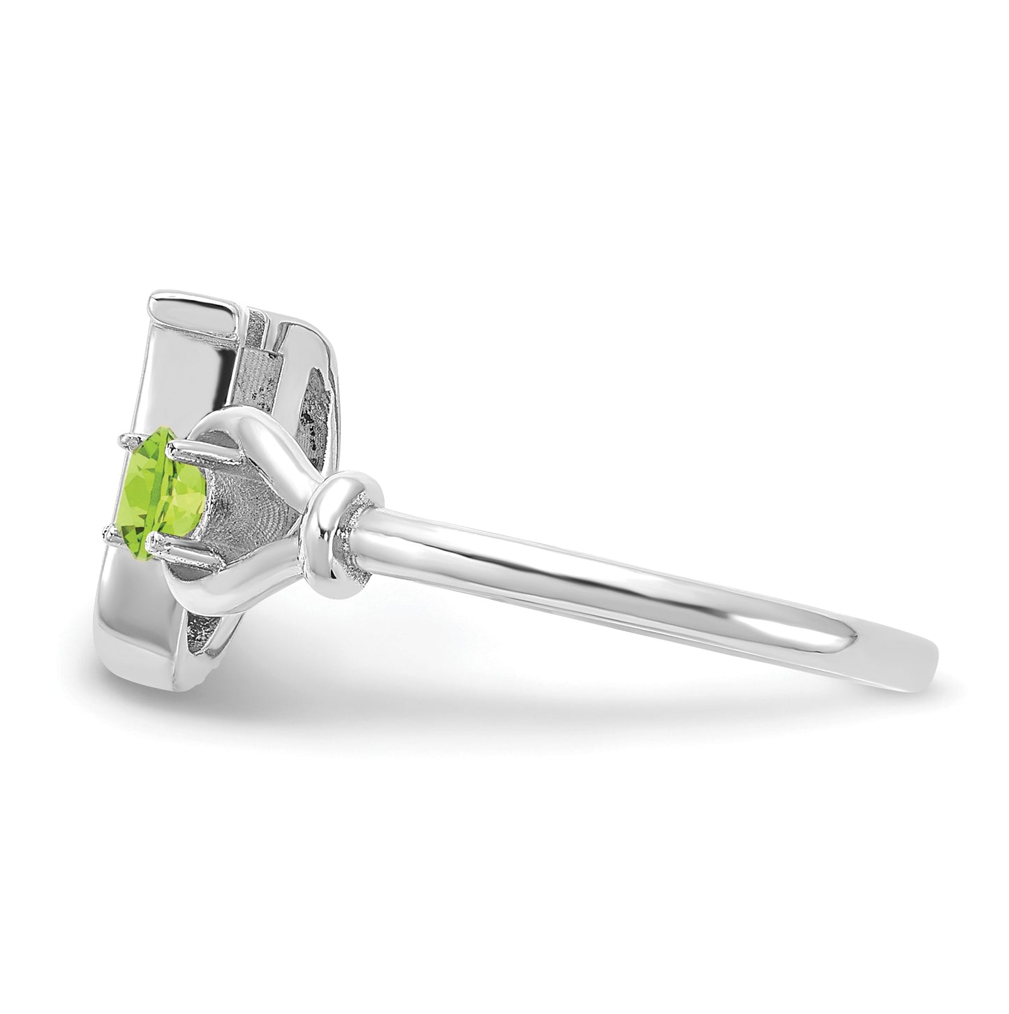 Sterling Silver Rhodium plated Letter U with Birthstone Rings, Size 7