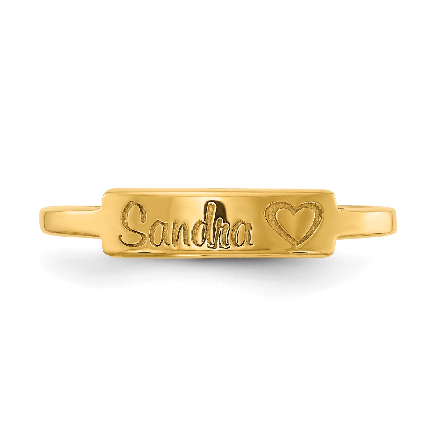 Sterling Silver Gold Plated Name Bar Ring