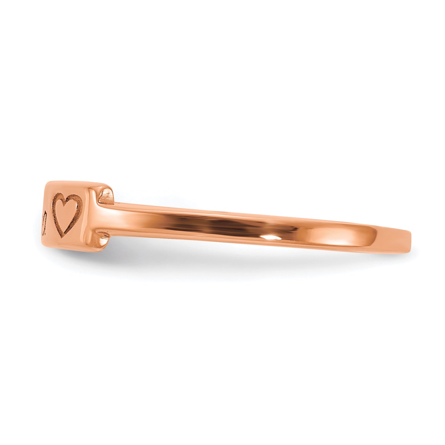 Sterling Silver Rose Gold plated Name Bar Ring