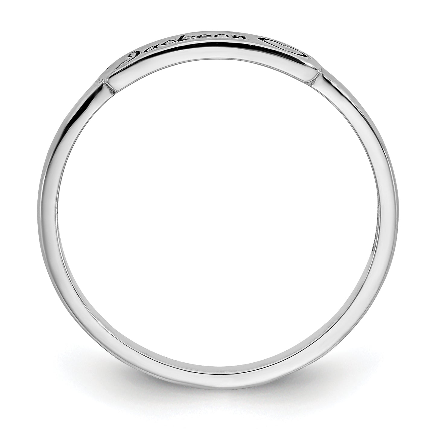 10K White Gold Personalized Name Bar Ring