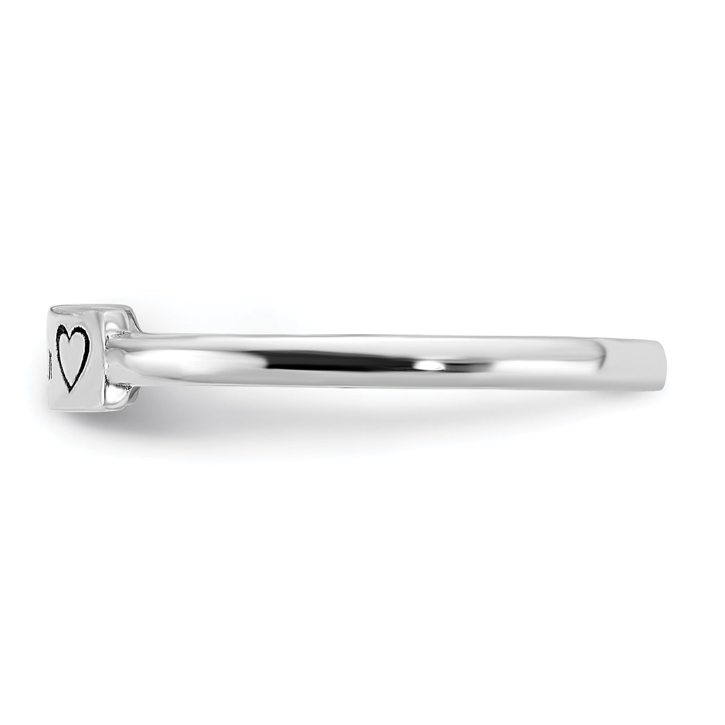 10K White Gold Personalized Name Bar Ring