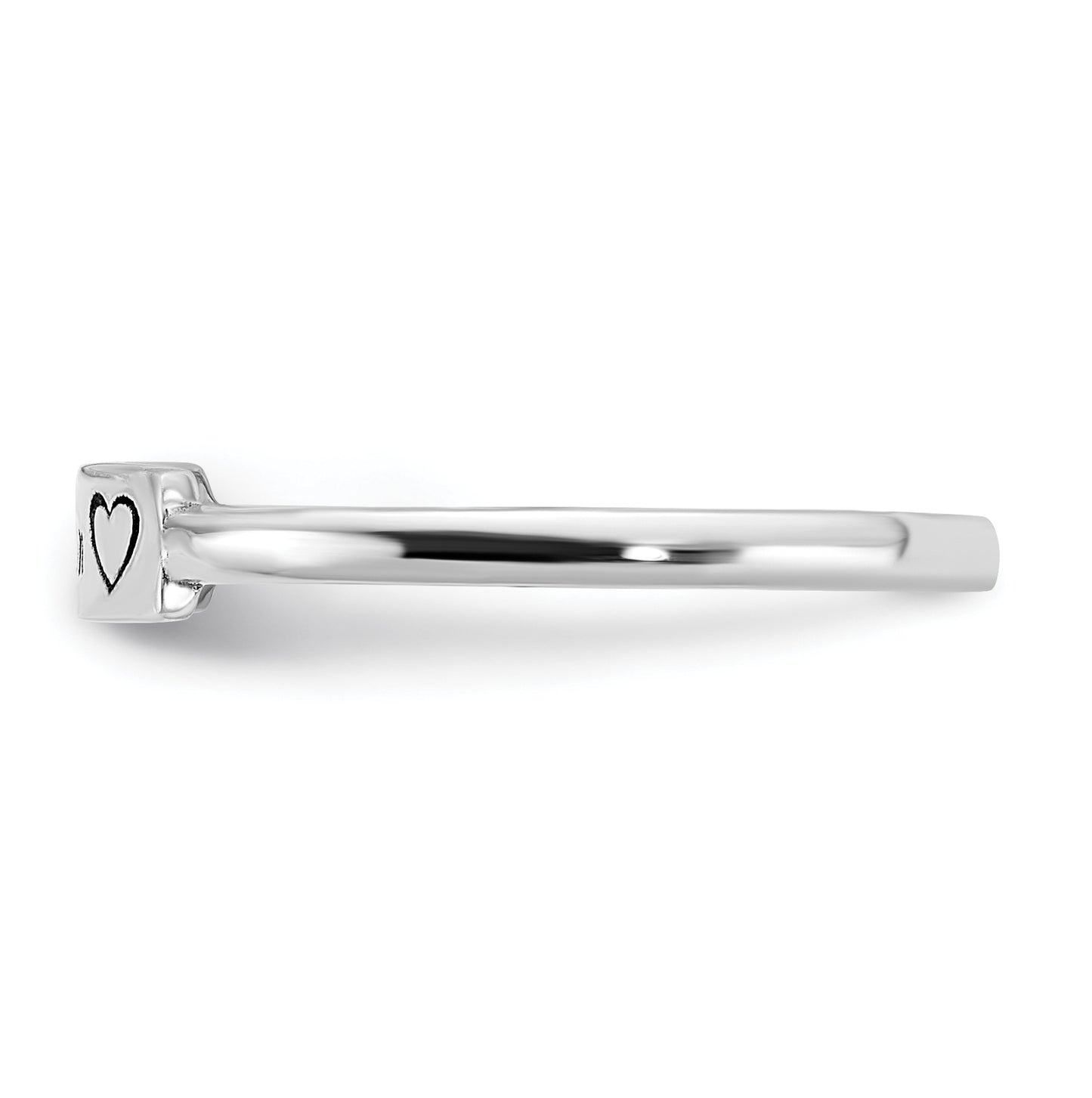 14K White Gold Personalized Name Bar Ring