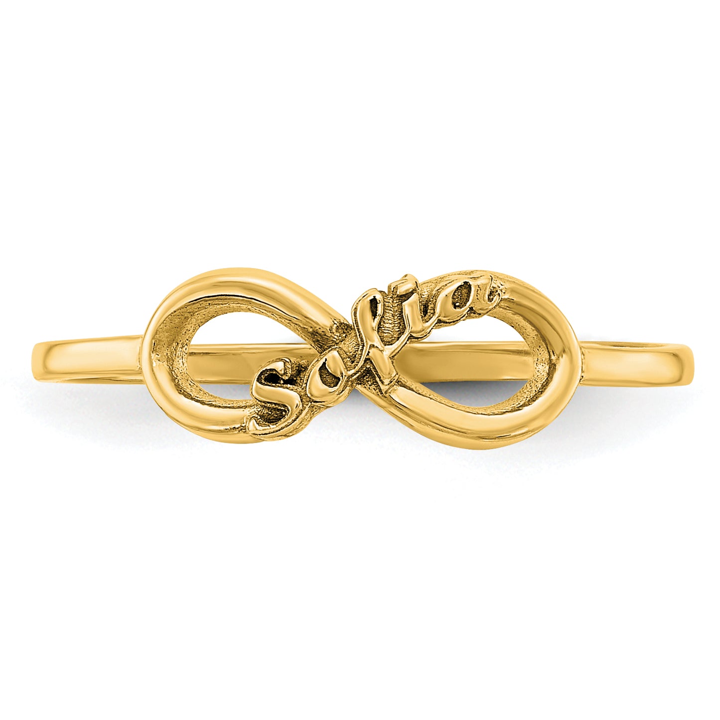 Sterling Silver Gold Plated Infinity Name Ring