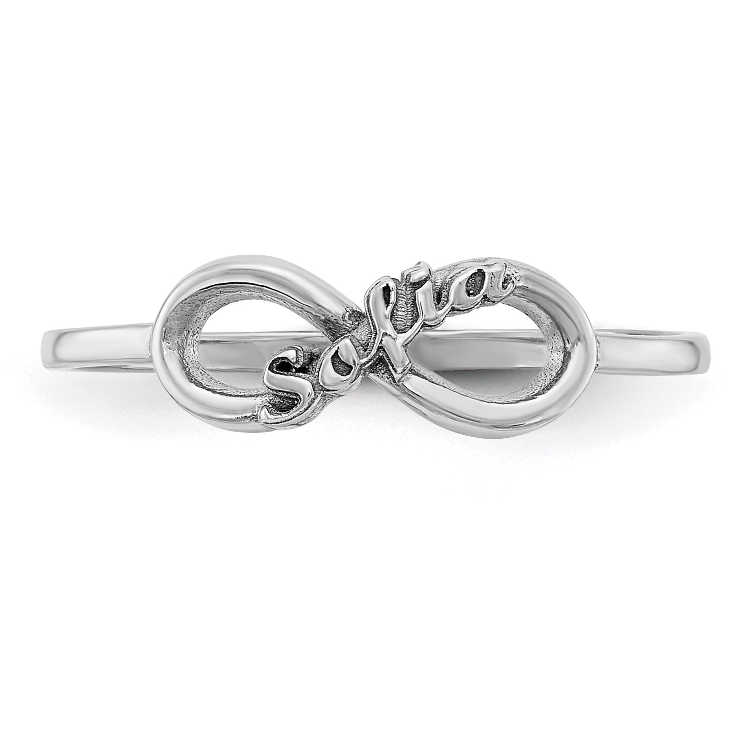 10K White Gold Personalized Infinity Name Ring