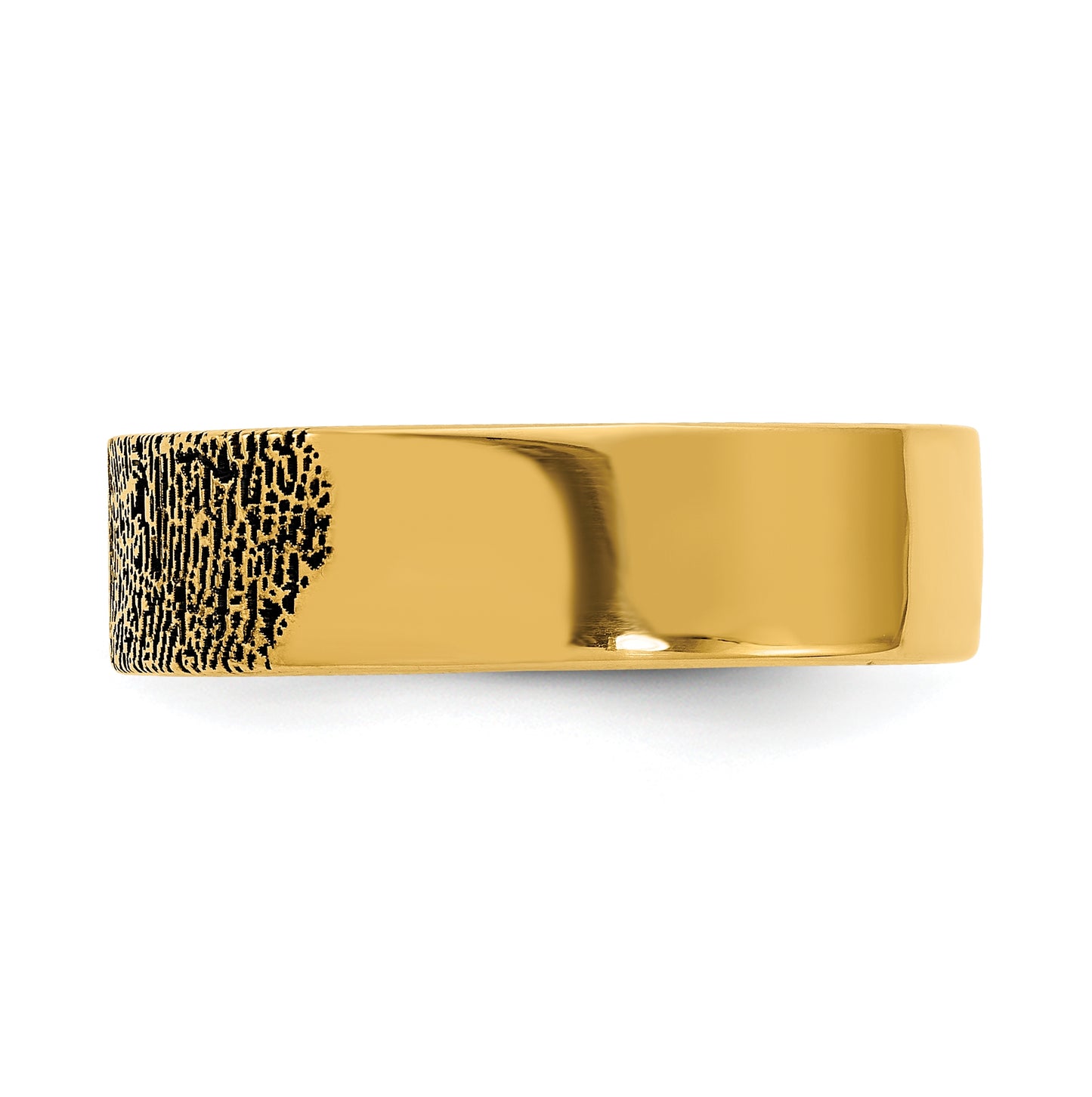 14K Yellow Gold Fingerprint Ring