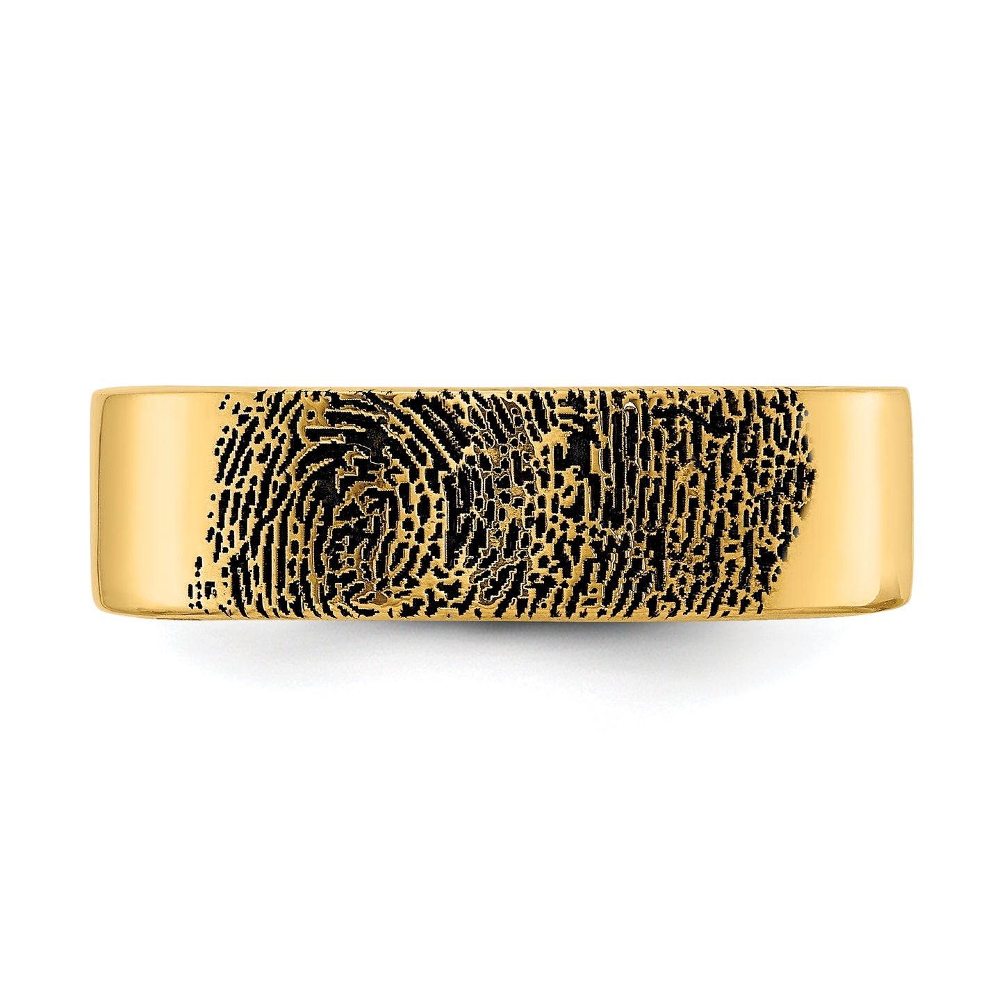 14K Yellow Gold Fingerprint Ring