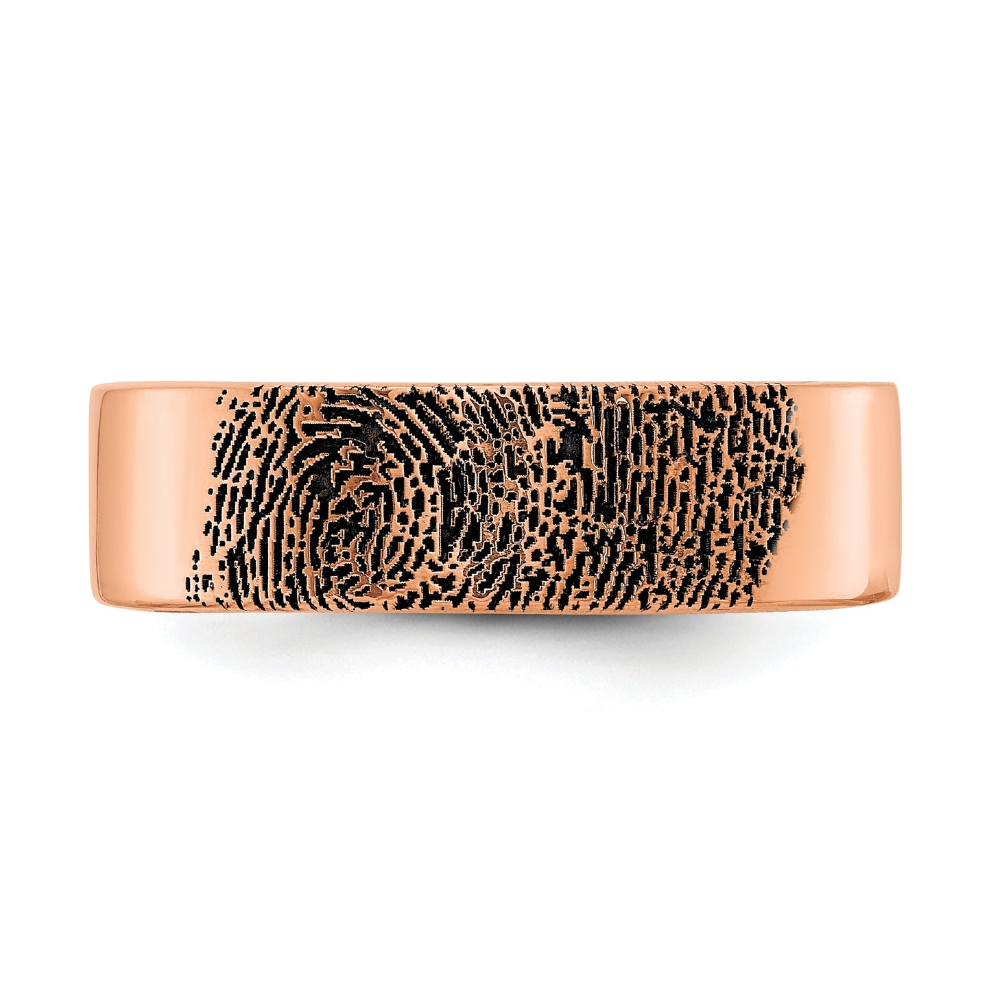 Sterling Silver Rose Gold plated Fingerprint Ring
