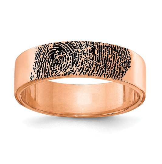 14K Rose Gold Fingerprint Ring