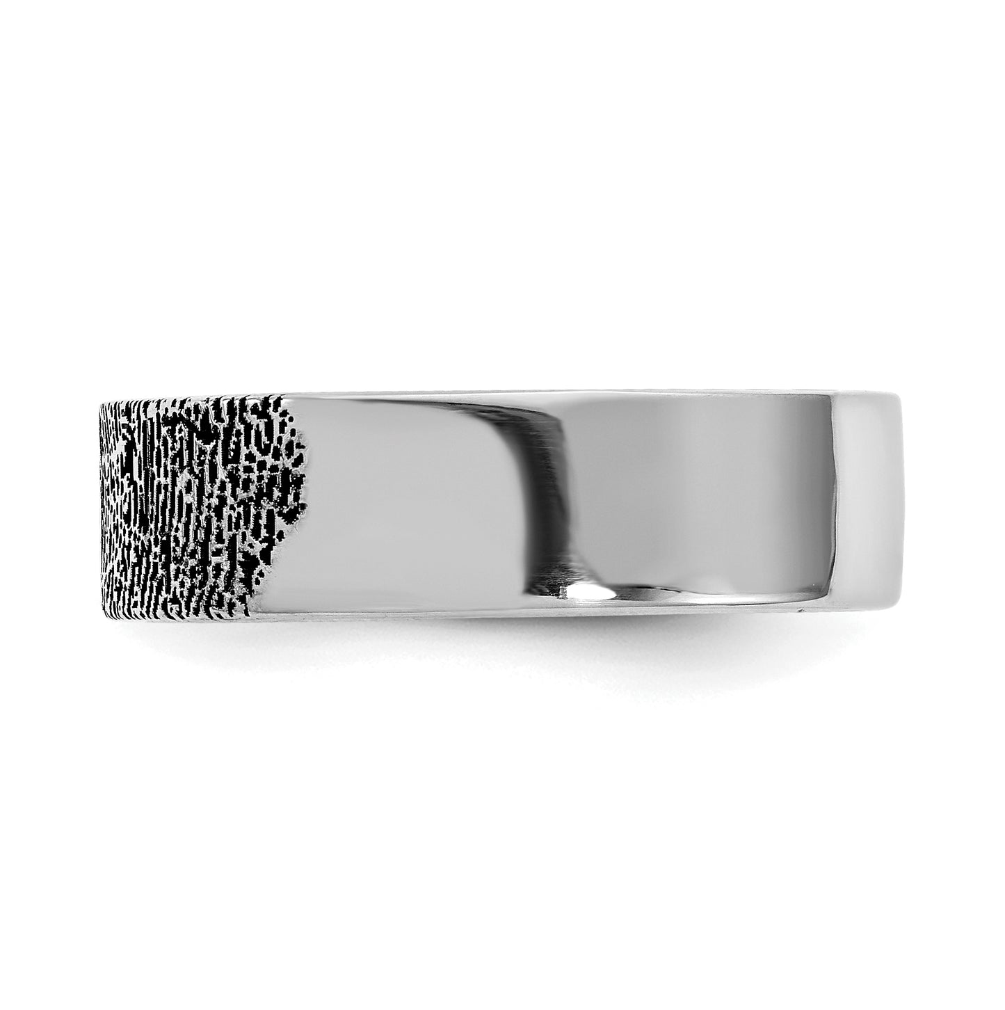 14K White Gold Fingerprint Ring