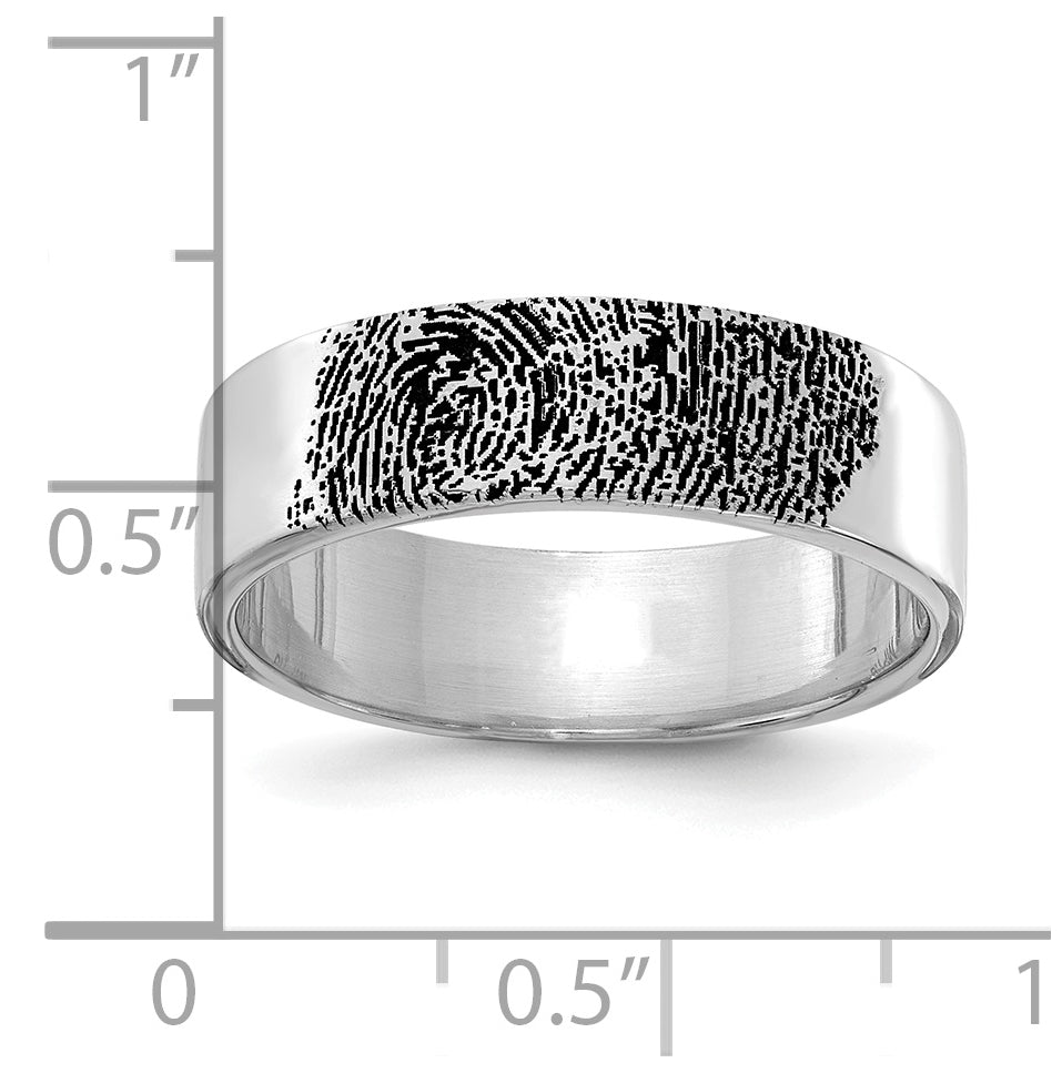 10K White Gold Fingerprint Ring