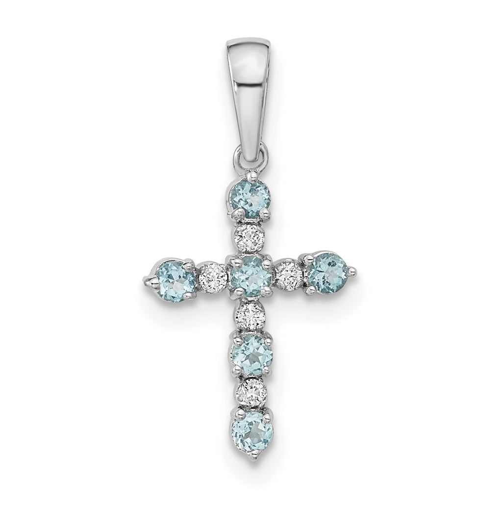 14K Yellow Or White Gold Diamond Cross Pendant