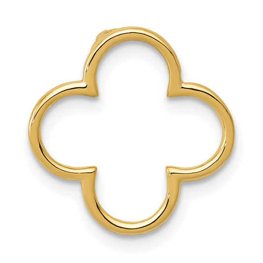 14K Yellow Gold Small Quatrefoil Design Chain Slide