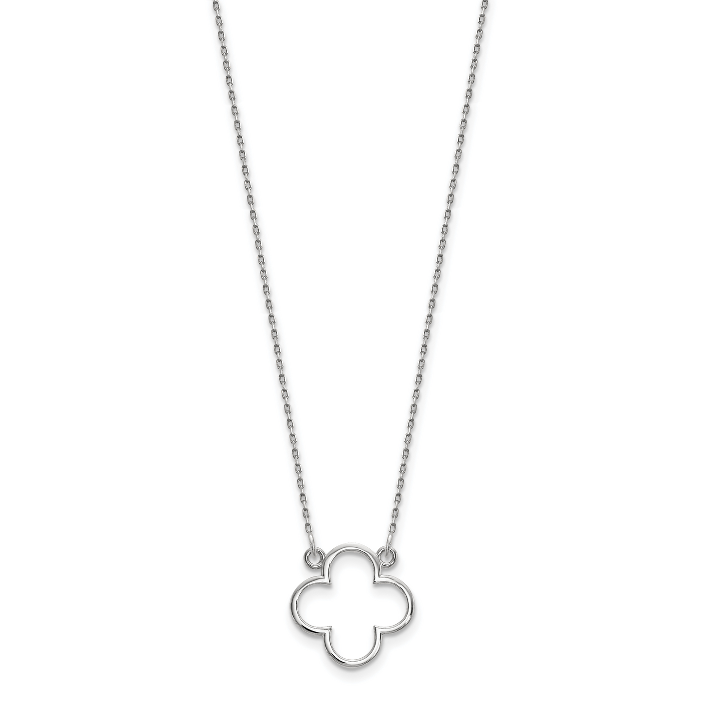 14k White Gold Small necklace Quatrefoil Design