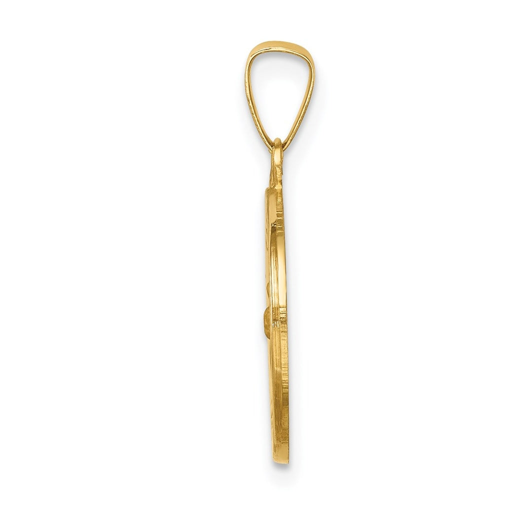 14K Yellow Gold Polished and Satin St Francis Medal Hollow Pendant – Elegant Jewelry Gift for Birthday, Anniversary, Engagement, Wedding