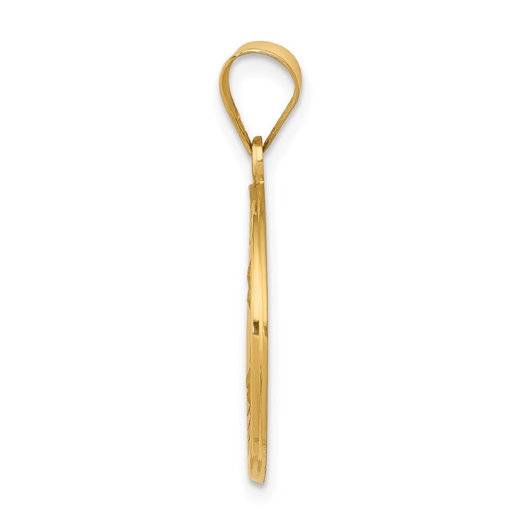 14K Yellow Gold Polished and Satin St Theresa Medal Hollow Pendant – Elegant Jewelry Gift for Birthday, Anniversary, Engagement, Wedding