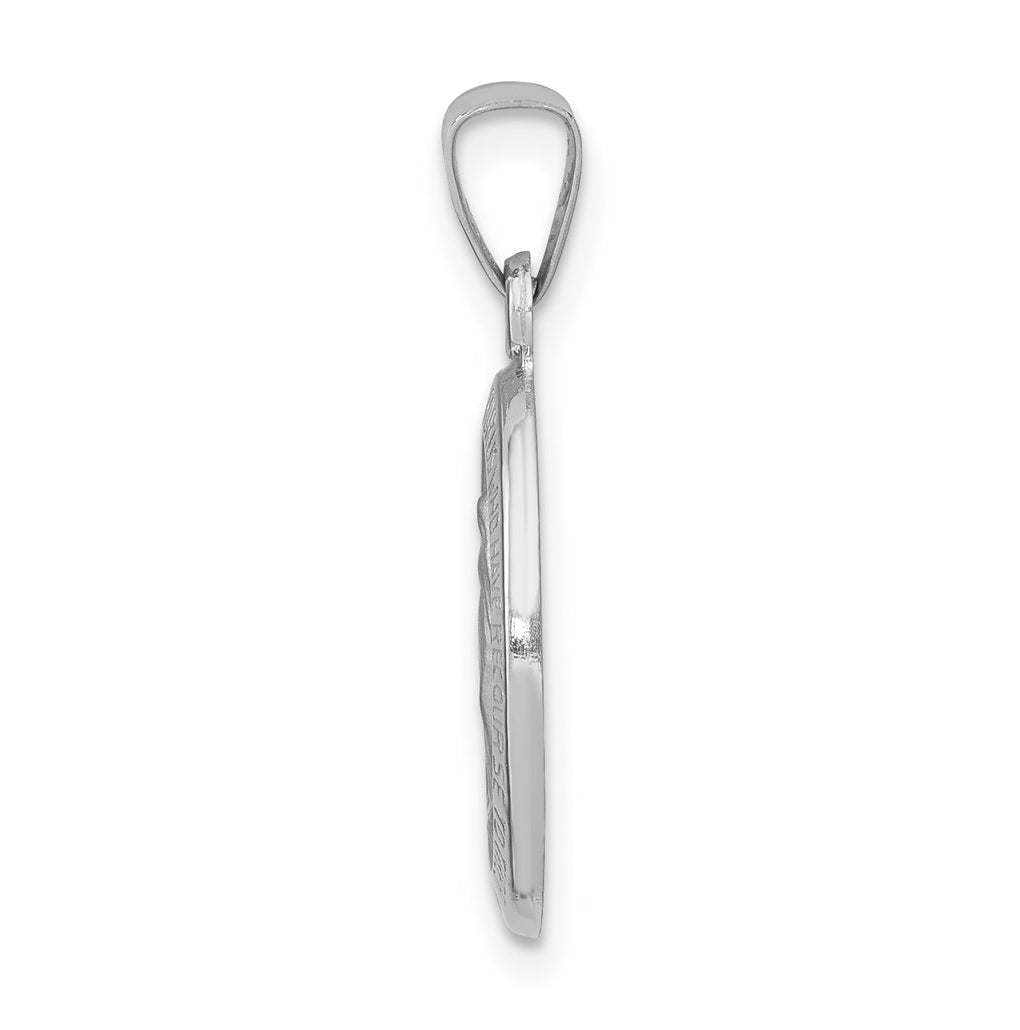 14k White Gold Polished/Satin Miraculous Medal Hollow Pendant – Elegant Jewelry Gift for Birthday, Anniversary, Engagement, Wedding