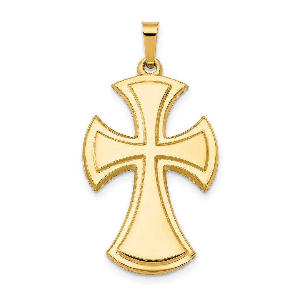 14K Yellow Gold Polished Cross Pendant – Elegant Jewelry Gift for Birthday, Anniversary, Engagement, Wedding