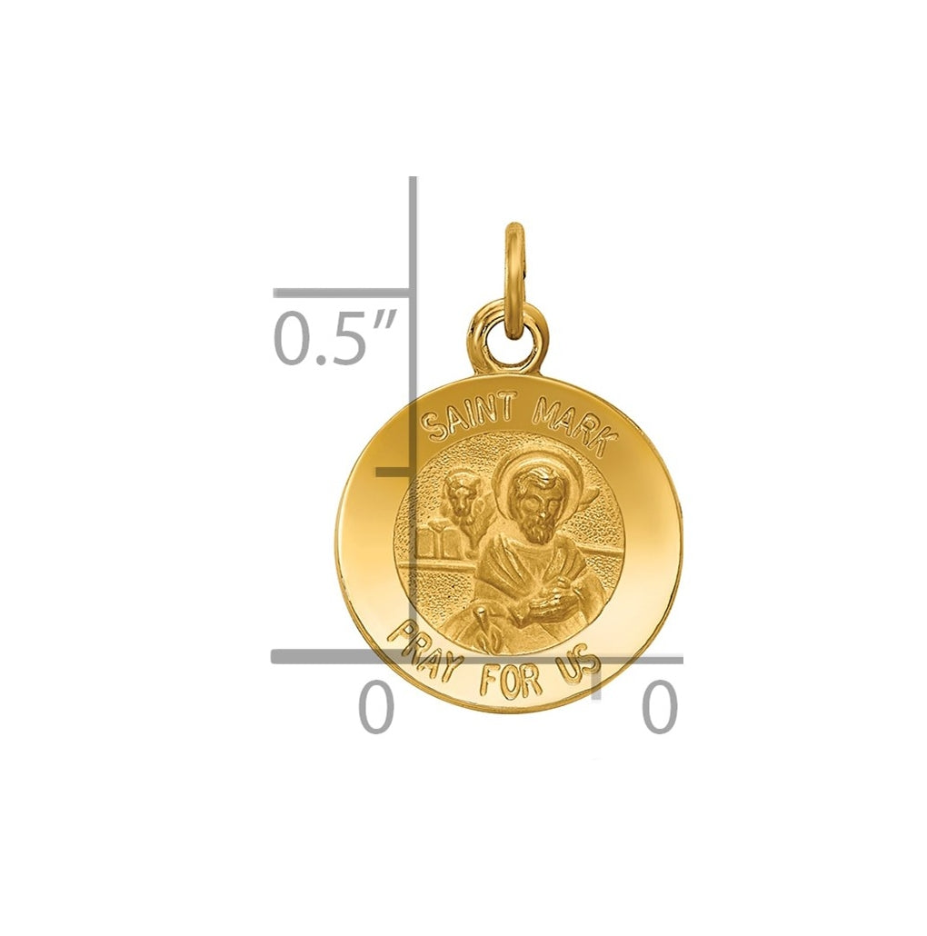14K Yellow Gold Saint Mark Medal Charm – Elegant Jewelry Gift for Birthday, Anniversary, Engagement, Wedding