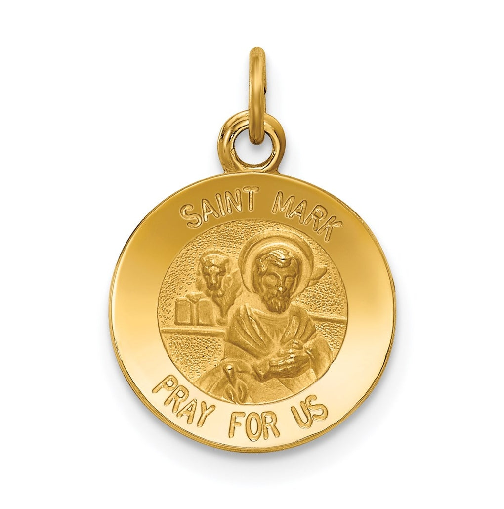 14K Yellow Gold Saint Mark Medal Charm – Elegant Jewelry Gift for Birthday, Anniversary, Engagement, Wedding