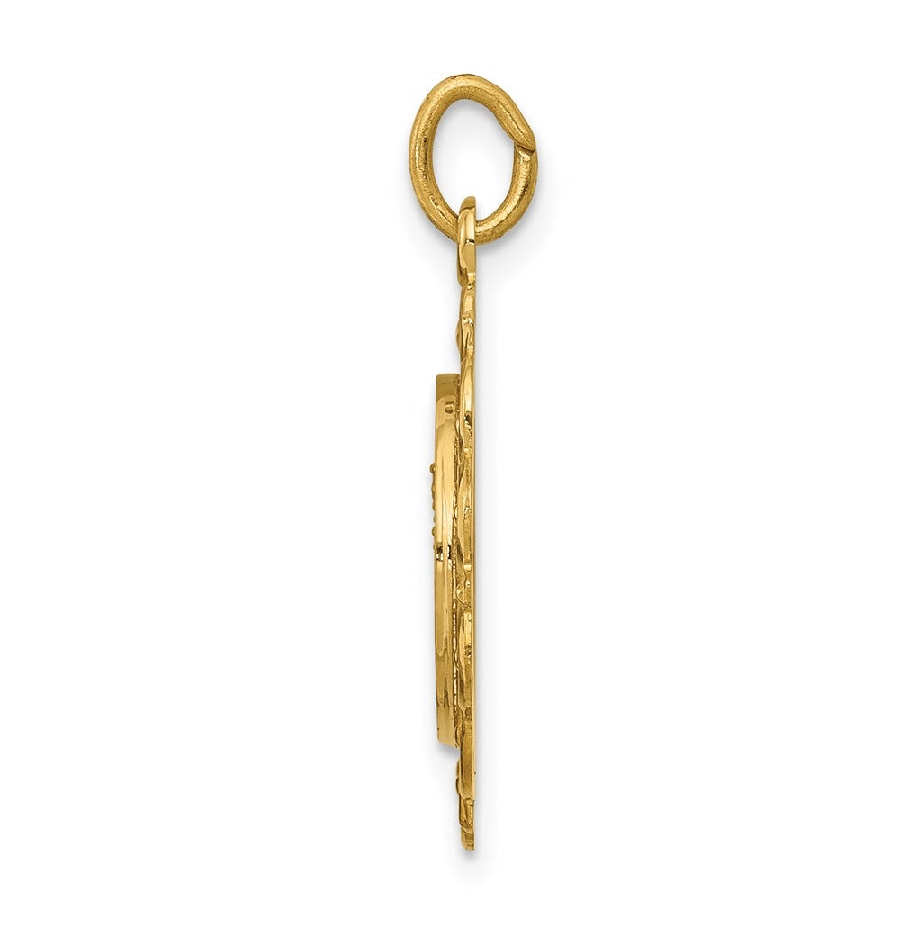 14K Yellow Gold Our Lady of Mt. Carmel Medal Charm – Elegant Jewelry Gift for Birthday, Anniversary, Engagement, Wedding