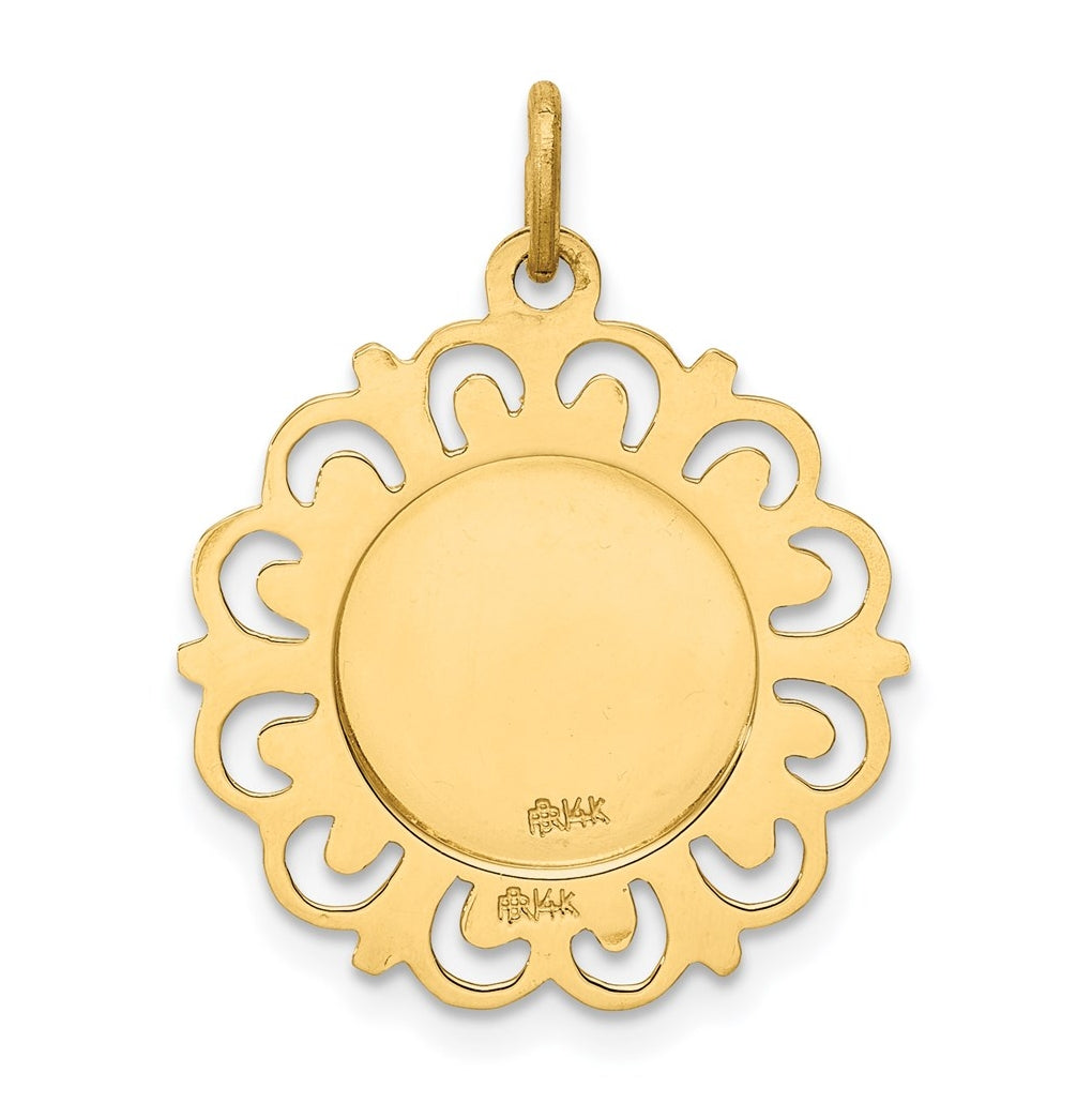 14K Yellow Gold Our Lady of Mt. Carmel Medal Charm – Elegant Jewelry Gift for Birthday, Anniversary, Engagement, Wedding
